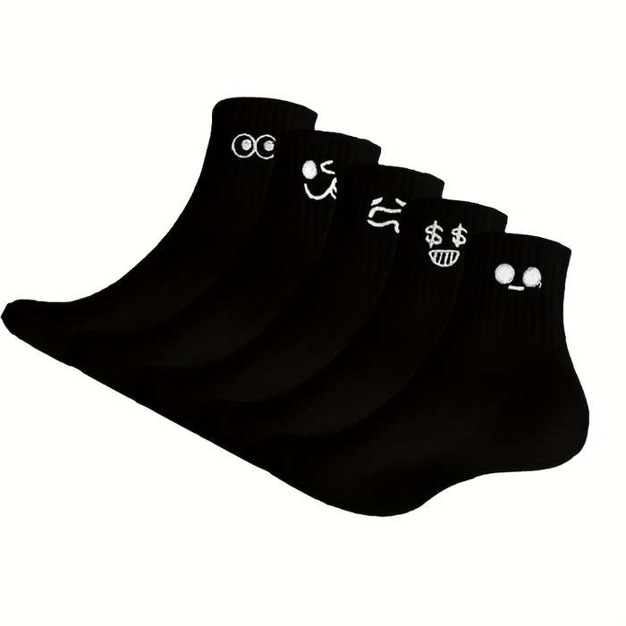 5 Pairs White One Size High Elastic Socks