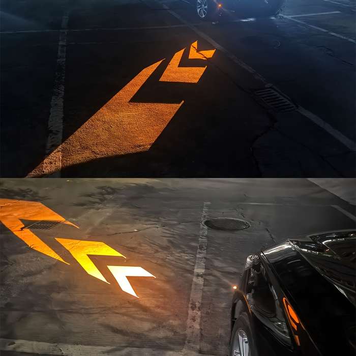 2pcs Atmosphere Lights Projection Lights Night Driving Arrows Indicator Neon Light