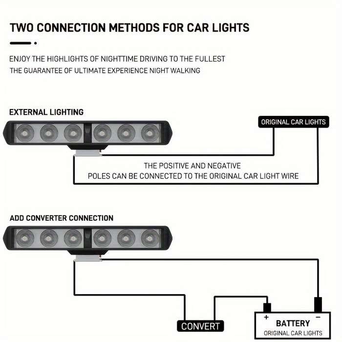 2pcs LED Car Lights White Color Motorcycle Off-road Vehicle Direct Shine + Flash 1