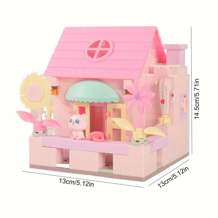 Building Toy Architectural Model Toy Set Model Pink Brick House