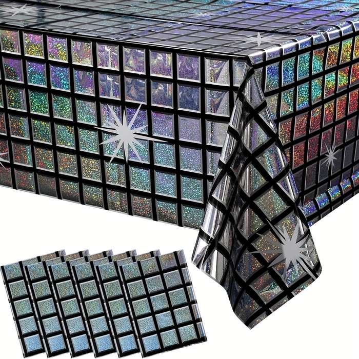 Halloween tablecloth decoration color Disco Background Silvery, 3 Pack size 100x200cm