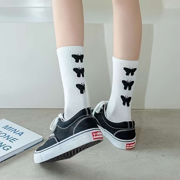 5 Pairs Mixed Color One Size High Elastic Socks