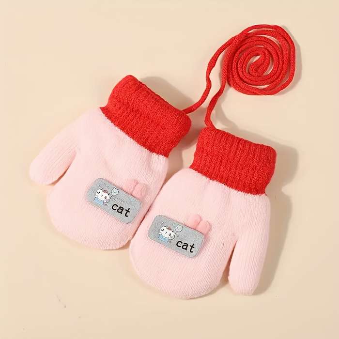 Winter Gloves Color Rose Red