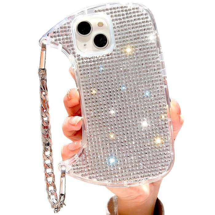 1Pc Light Purple For iPhone 15 Pro Max Ultra Luxurious Diamond Phone Case