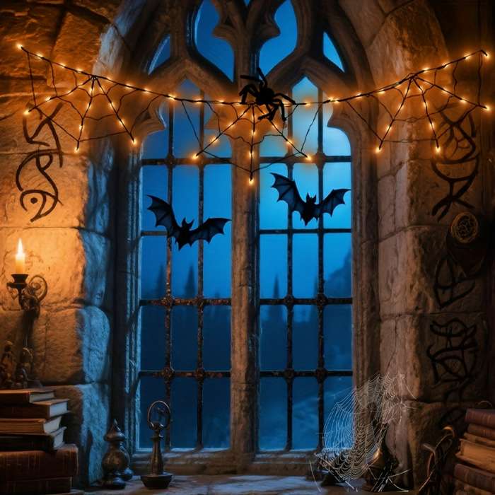 Halloween Decorations Color Orange Light  Add   Spider