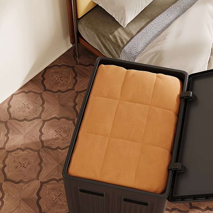 Storage And Organizationstorage Dark Brown Double Door Foldable With Pulleys Width 47Cm 18.5In