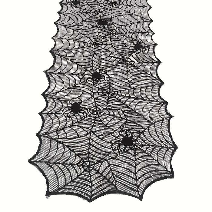 Halloween tablecloth decoration color Black size 163 x 45