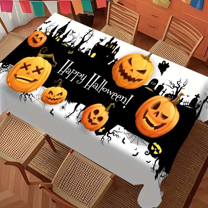 Halloween tablecloth decoration size 55.1 x 70.8in or 140 x 180cm