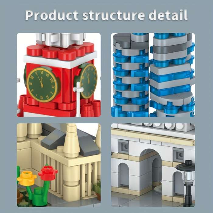 Building Toy Architectural Model Toy Set Style World Famous Building Set 4Pcs