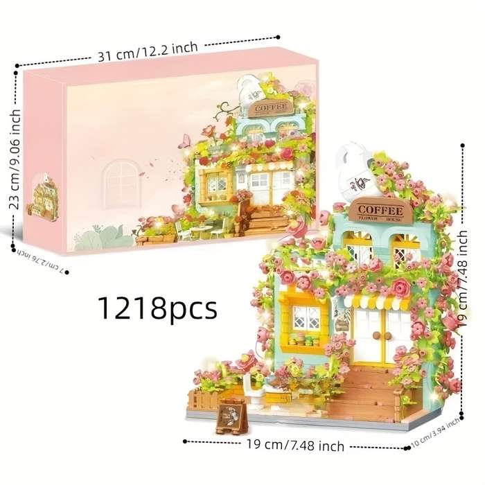 Building Toy Architectural Model Toy Set Model Chinese Restaurant Flower House  Gift Box