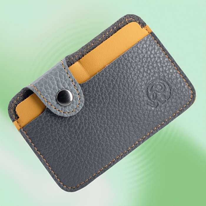 1pc Classic Charm Genuine Genuine Leather Bifold Wallet with Snap Closure Classic Dark Blue O
