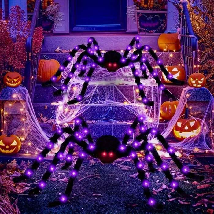 Halloween Decorations Color Black Size 150Cm Glowing Spider