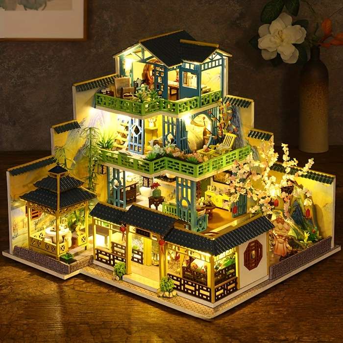 Building Toy Architectural Model Toy Set Style Chinese Style Villa