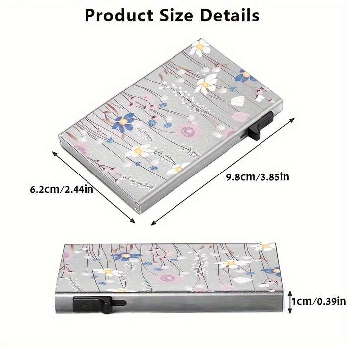 1pc RFID-Blocking Aluminum Alloy WalletSleek Black Pop-Up Credit ID Card Holder with Easy Acc