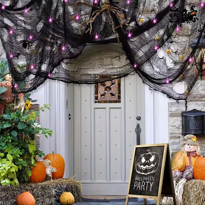 Halloween Decorations Color White Gauze  Add   5M Copper Wire Lamp