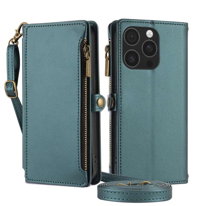 1Pc Dark Green For iPhone 11 Pro Wallet Style Multi Card Slot Phone Case