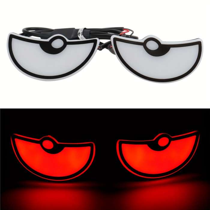 2pcs Red Car & Motorcycle LED Eye Lights Colorful Atmospheric Half-Moon Design Sc
