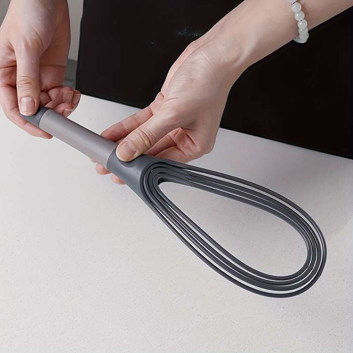 1pc 2-in-1 Collapsible Twist Whisk Balloon Flat Beater Design Non-Stick Food-Safe Plastic