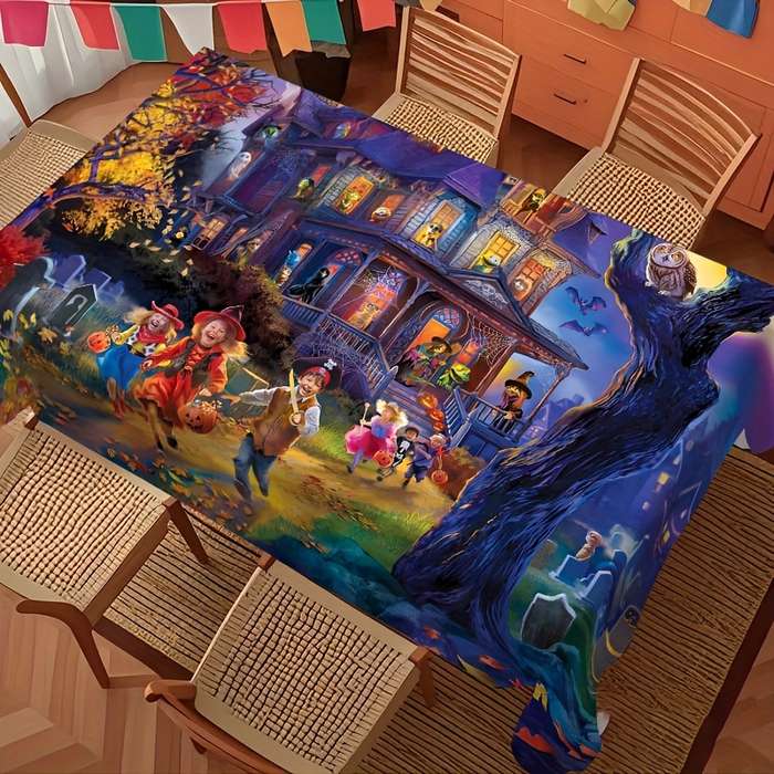 Halloween tablecloth decoration size 55.1 x 78.7in or 140 x 200cm