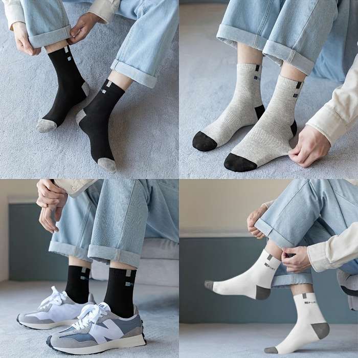5 Pairs Assorted One Size High Elastic Socks