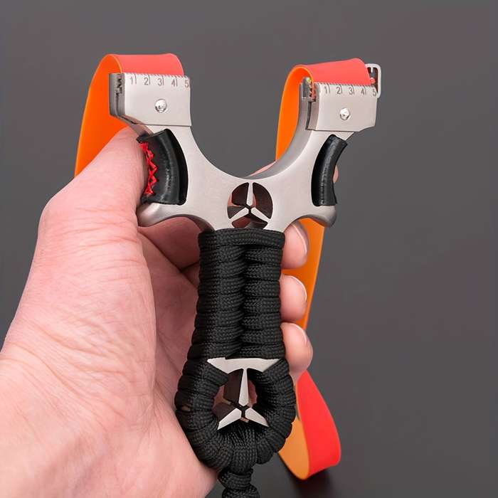 Slingshot Color Star Aluminum Alloy Slingshot  Add  2 Rubber Bands 100 Mud Balls