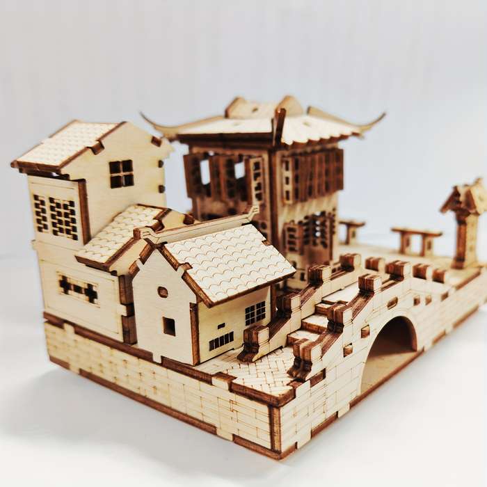 Building Toy Architectural Model Toy Set Items Jiangnan Town