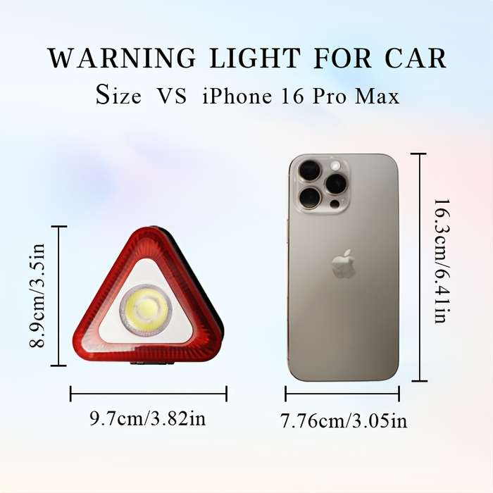 1pc 2in1 Warning Light Flashlight Using 3 AA Dry Batteries Powered Hook Magnetic Adhe