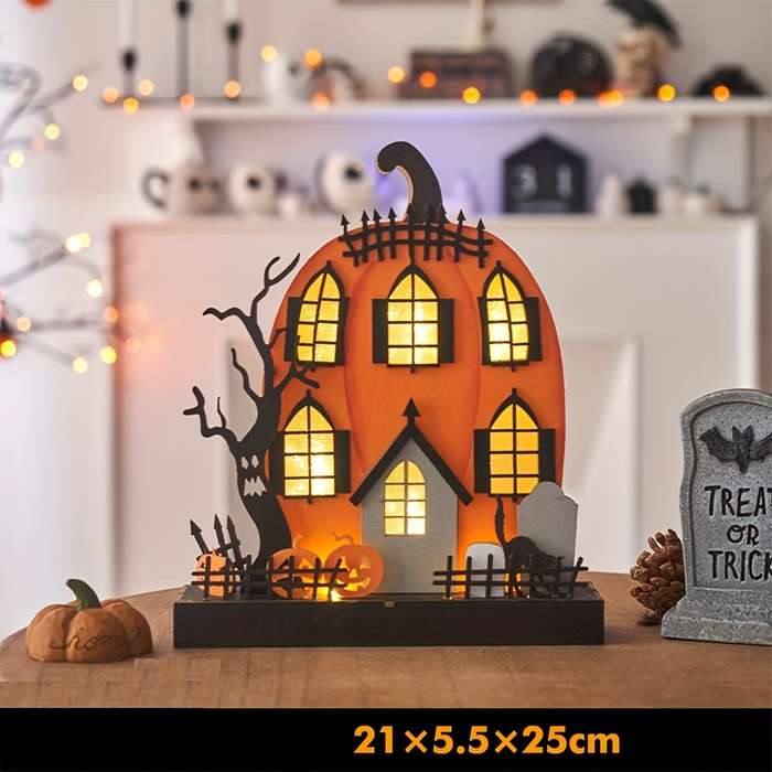 Halloween Decorations Color Tangerine Style 1Pc Fat Pumpkin Haunted House