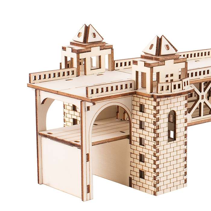 Building Toy Architectural Model Toy Set Items A Set Of Wooden Bridge Model Puzzles