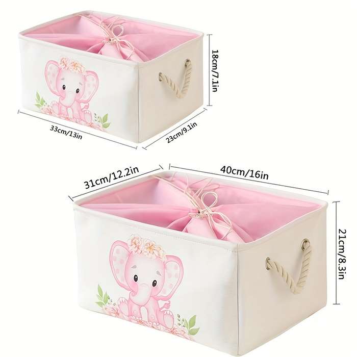 Storage And Organizationstyle Pink Baby Elephant  Large Size