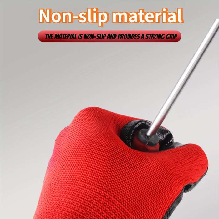 Work Gloves Color Red 4 Pairs