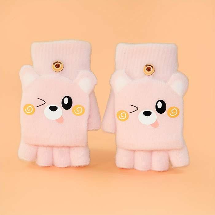 Winter Gloves Color Turmeric Yellow 5 To 12 Years Old