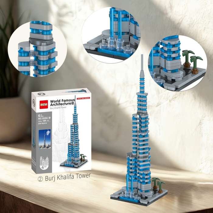 Building Toy Architectural Model Toy Set Style World Famous Building Set 4Pcs