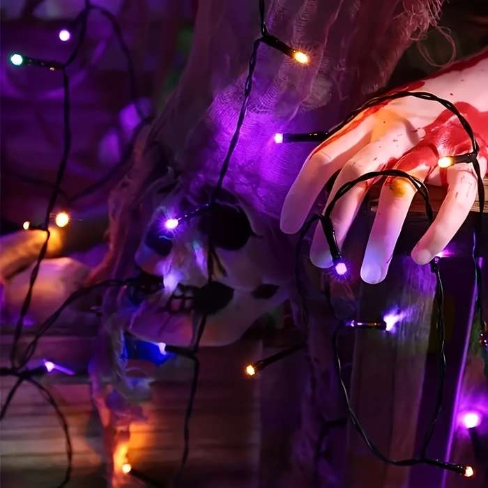 Halloween Decorations Color Purple Orange Light Quantity 100Led 8 Modes