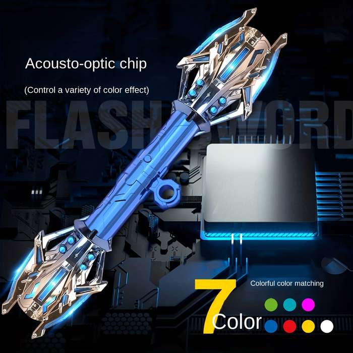 Toy Weapons Color Lightning Star Flash Sword  Aurora Green  [Six  Color Light Switching]