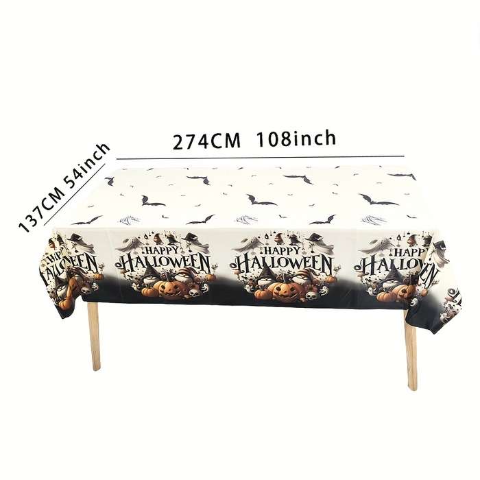 Halloween tablecloth decoration Black and White Rudolph Halloween Tablecloth size 137 x 274