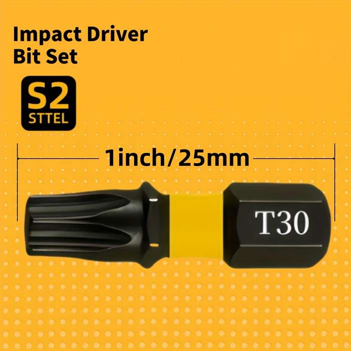Screwdriver Bit Tool Set Model 25Mm T30 Quantity 20Pcs