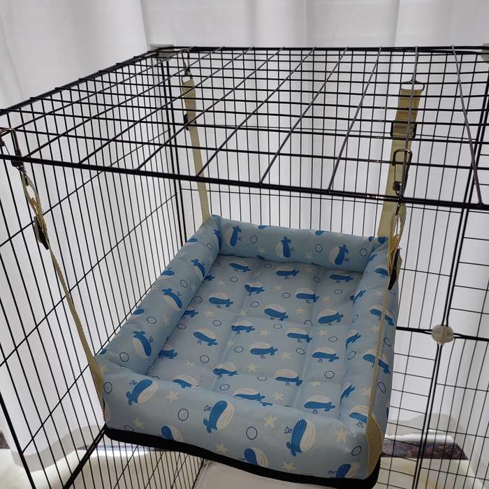 Pet supplies size Size S  recommended for up to 6 catties  Items Blue Whale  Hanging Square Cat Bed