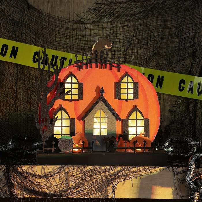 Halloween Decorations Color Tangerine Style 1Pc Fat Pumpkin Haunted House