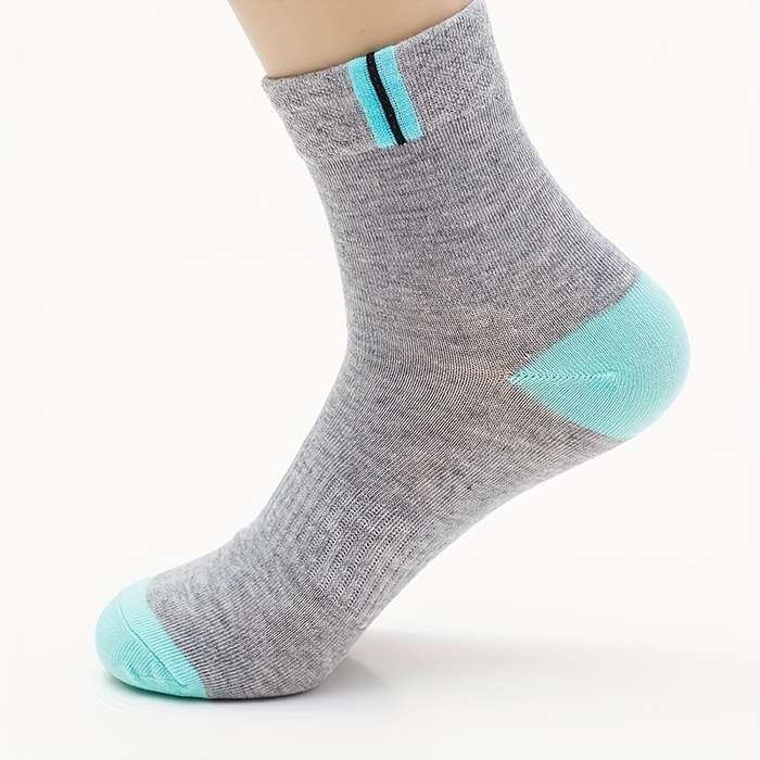 5 Pairs Of Mixed Colors One Size High Elastic Socks