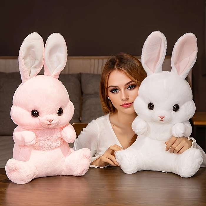 Toy Doll color Pink Sitting Long eared Rabbit size S 45cm
