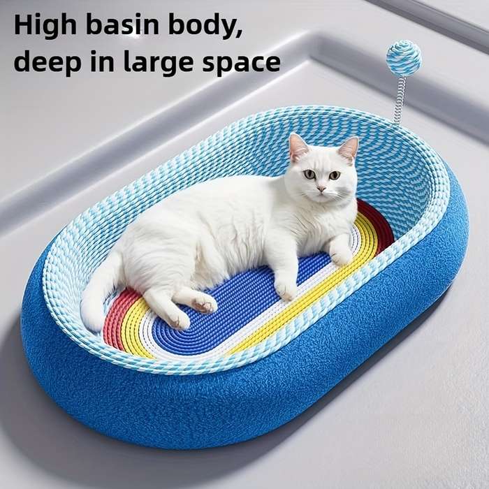Pet Supplies Color Starry Sky Oval Deep Basin  Add  Cat Teaser Wand