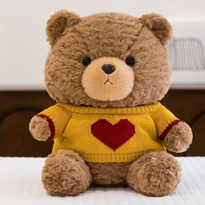 Toy Doll Items Yellow Sweater Bear