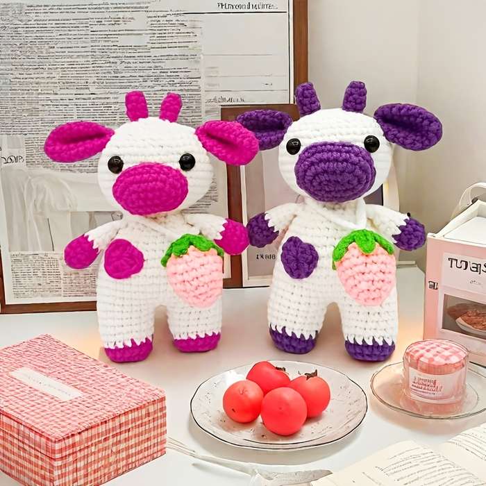 Toy Dolls Model 2pcs Couple Strawberry Cow Kit