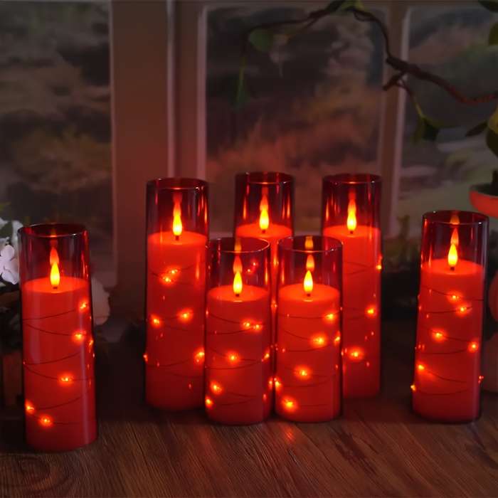 Halloween Decorations Color 5 Pieces Red  Remote Control