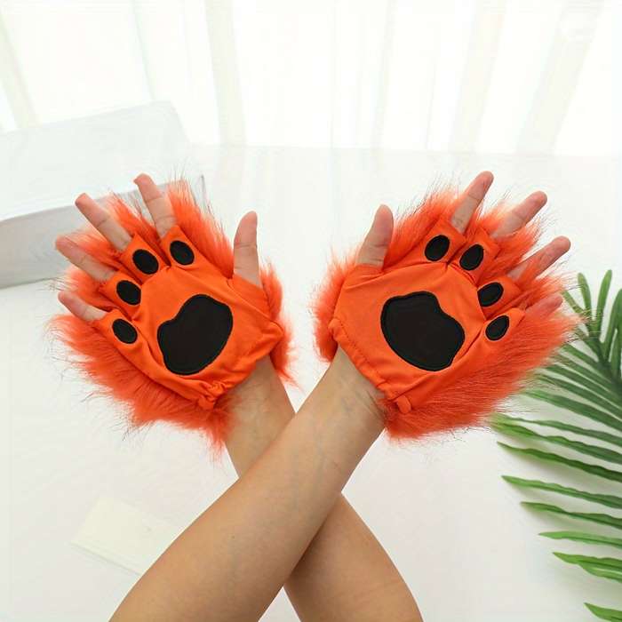 Winter Gloves Color Orange Color