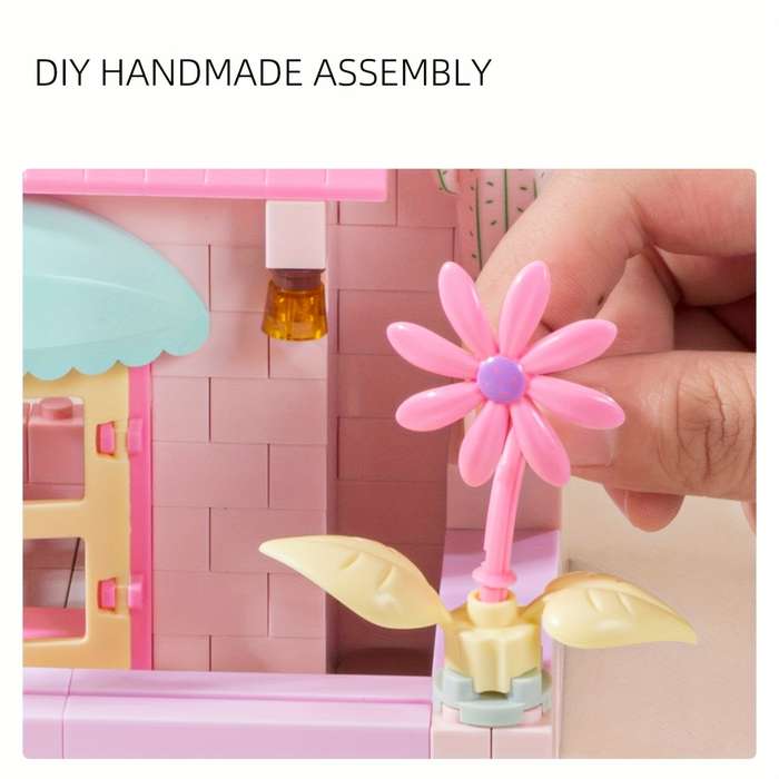Building Toy Architectural Model Toy Set Model Pink Brick House