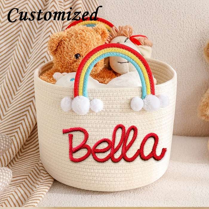 Storage And Organizationcolor White Basket Purple Rope