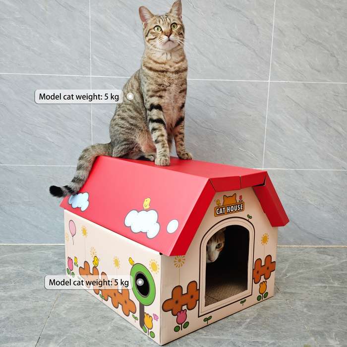 Pet Supplies Size 51X40X36Cm Items Red Flat Roof House