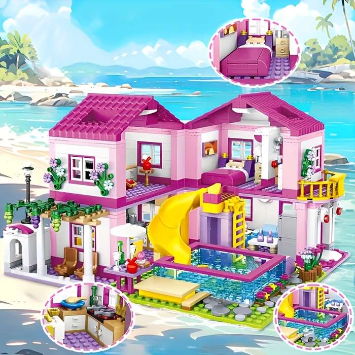Building Toy Architectural Model Toy Set Color No Box Size 1081 Items